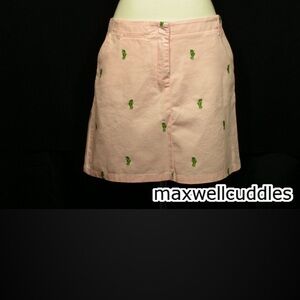 COPY - J CREW CRITTER pink SKIRT green SEAHORSEs EMBROIDERED NWT 4 chino short …